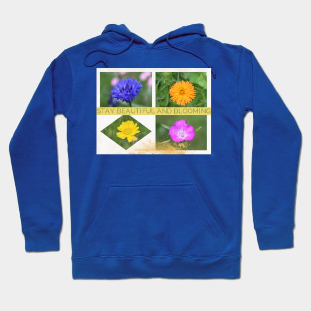 Stay Beautiful and Blooming Photo Collage Hoodie by Christine aka stine1